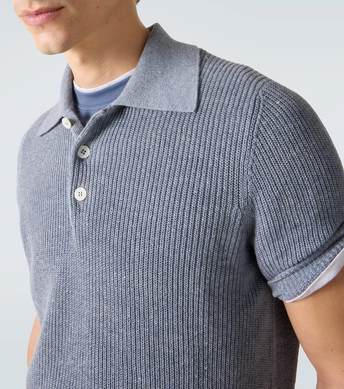 Brunello Cucinelli - Linen and cotton polo shirt
