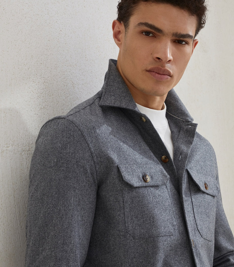 Brunello Cucinelli Grey Virgin Wool Overshirt