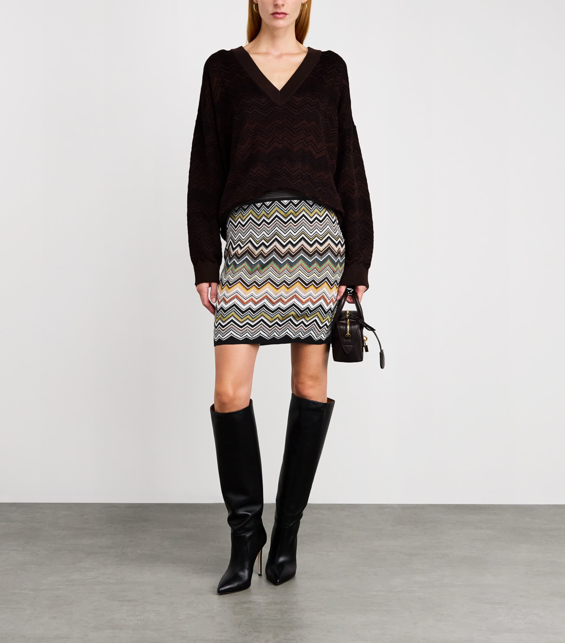 Multi Zigzag Mini Skirt