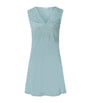 Hanro Blue Cotton Lace-Trim Moments Nightdress