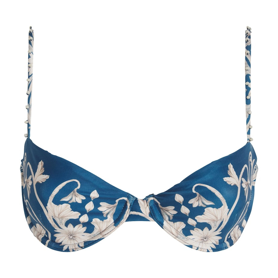 Agua By Agua Bendita Blue Underwired Magdelena Bikini Top