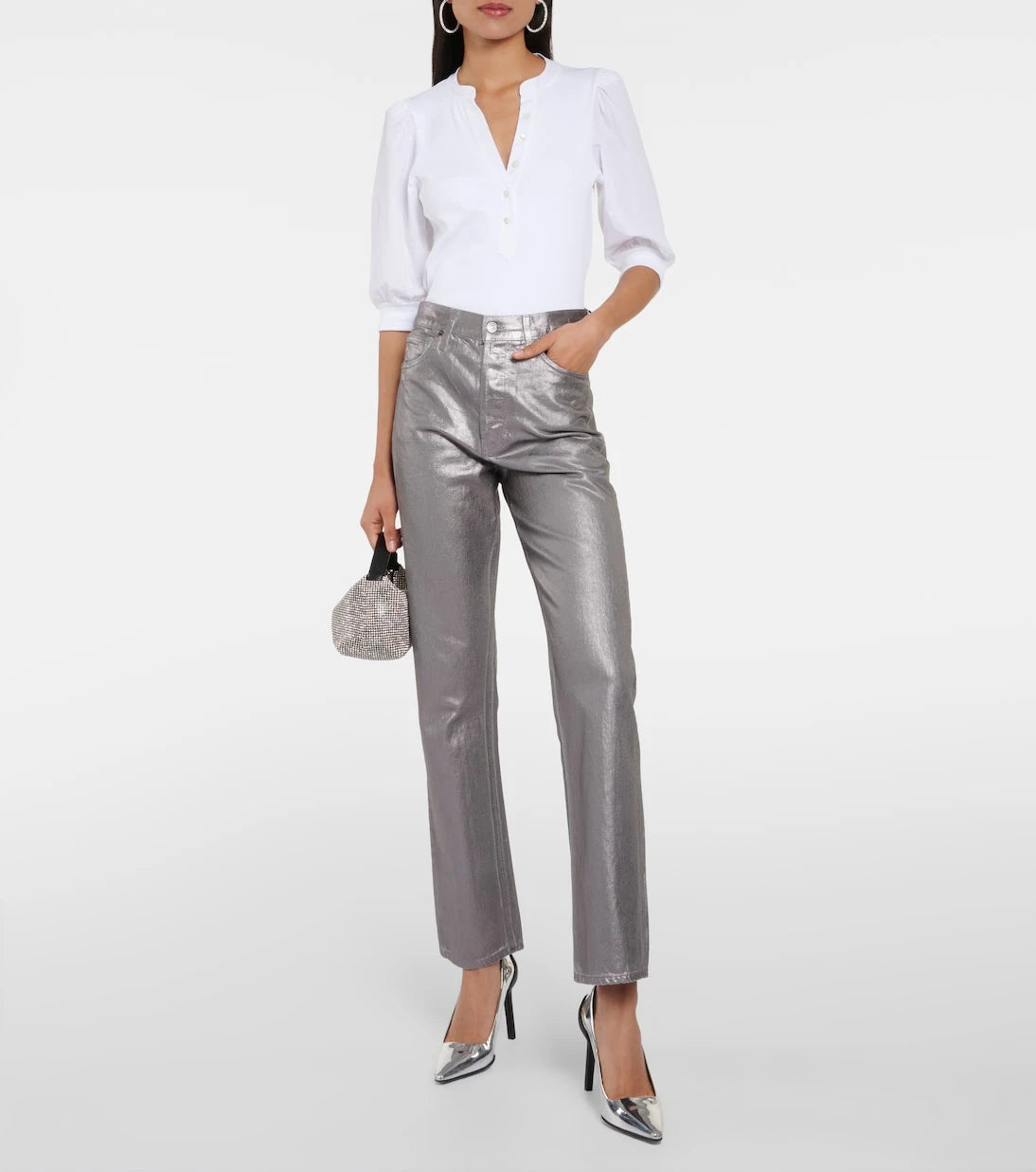 Veronica Beard - Coralee puff-sleeve cotton-blend top