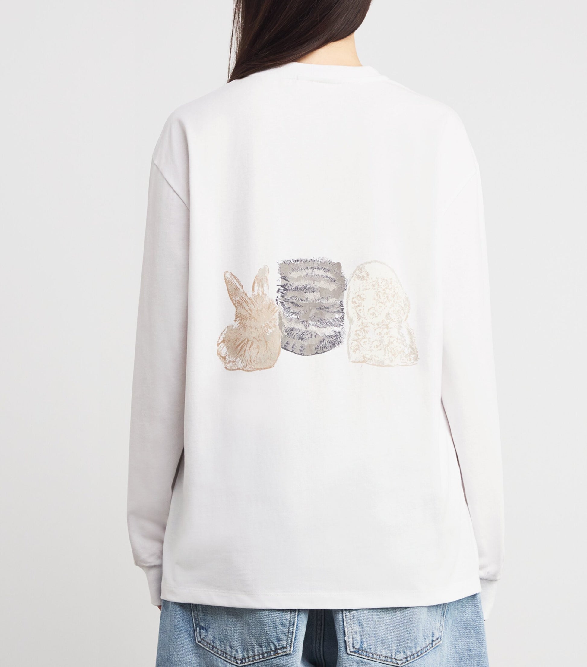 GANNI White Organic Cotton Printed T-Shirt