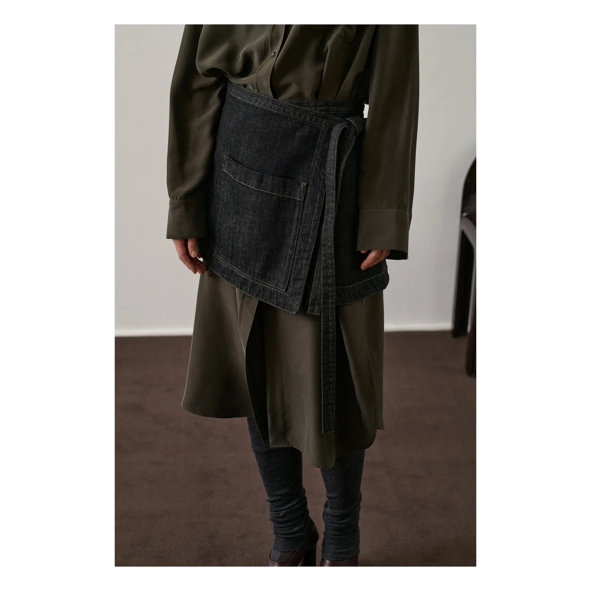 Soeur - Flora silk dress | Dark khaki