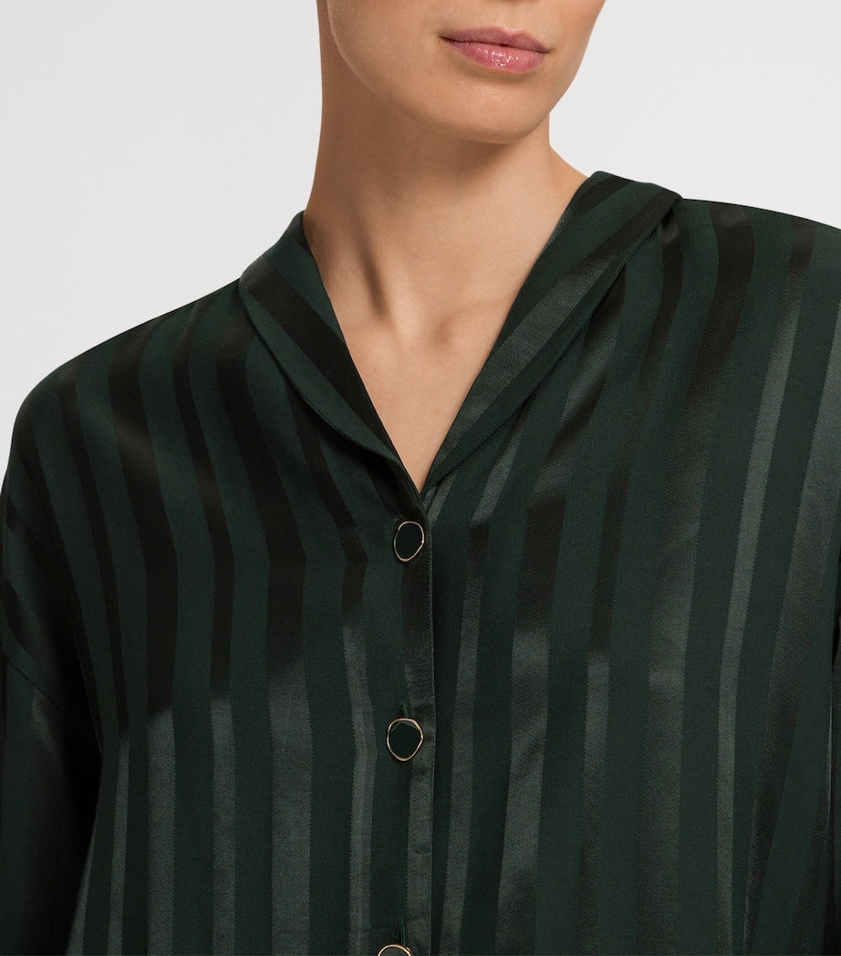 Green Stripe Indra Pyjama Shirt