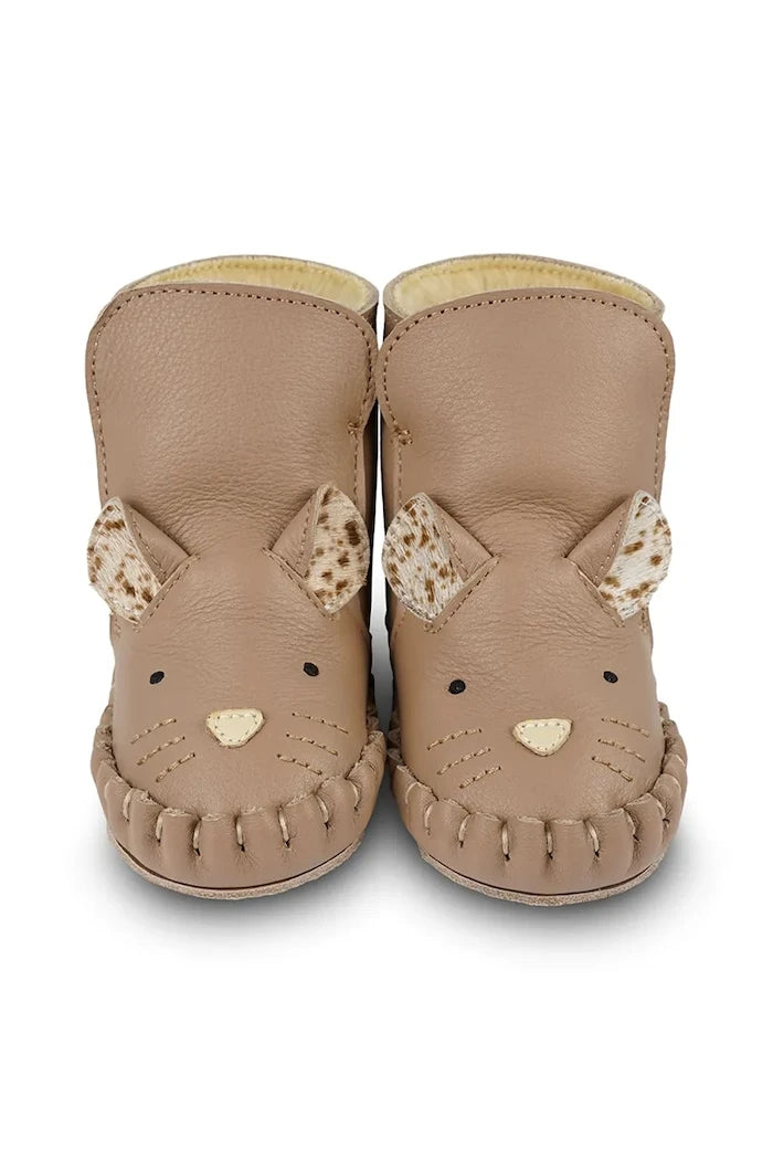 Бебешки кожени обувки Donsje Kapi Exclusive Booties Mouse