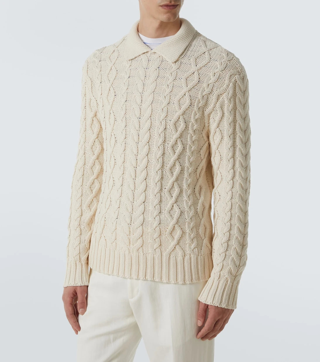 Ralph Lauren Purple Label - Cable-knit cotton-blend sweater