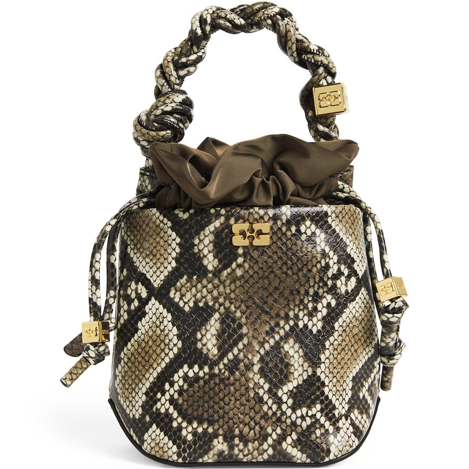 GANNI Multi Mini Snakeskin Bou Bucket Bag