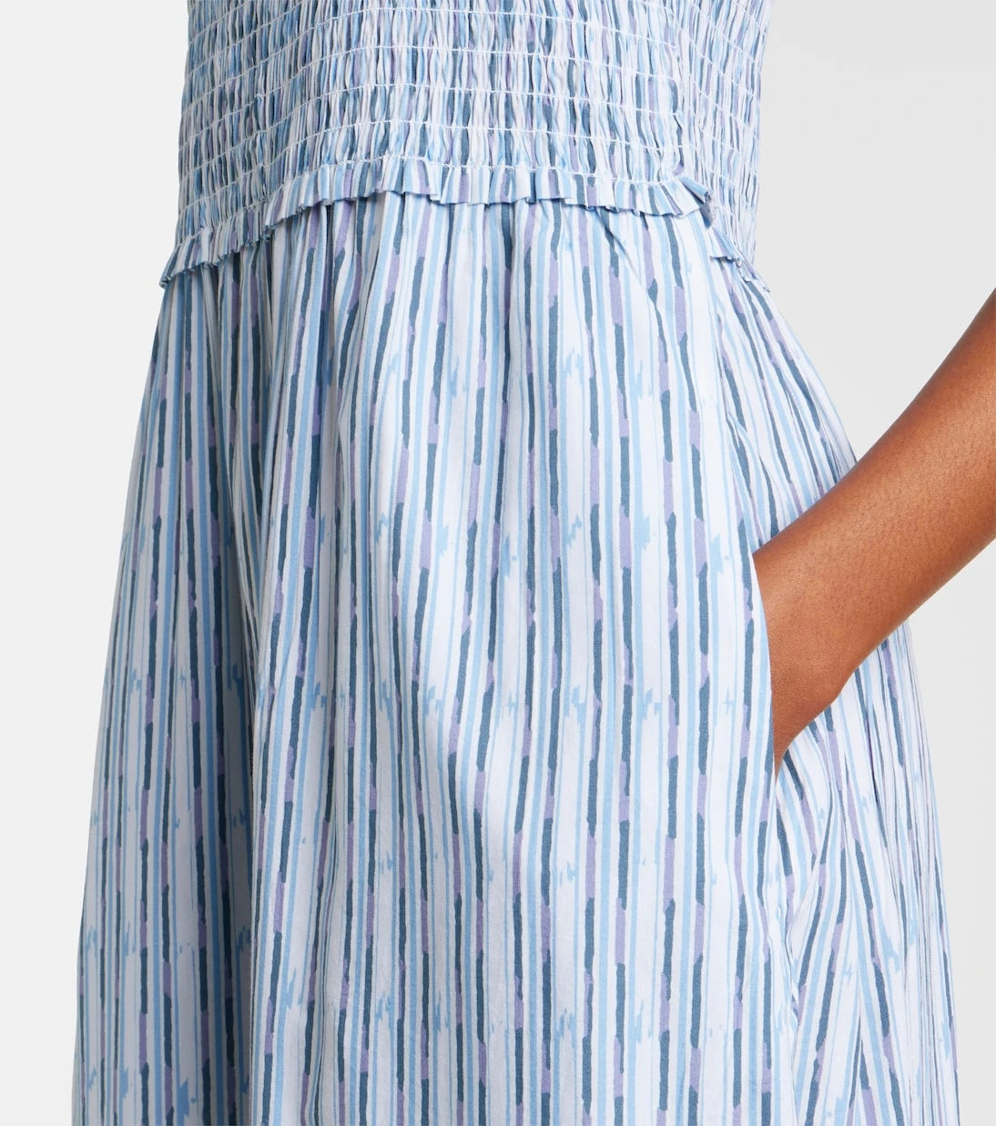 Velvet - Senara striped cotton-blend maxi dress