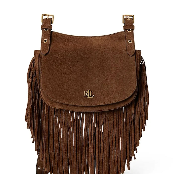 Lauren Ralph Lauren kadın süet crossbody çanta
