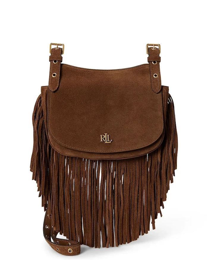 Lauren Ralph Lauren kadın süet crossbody çanta