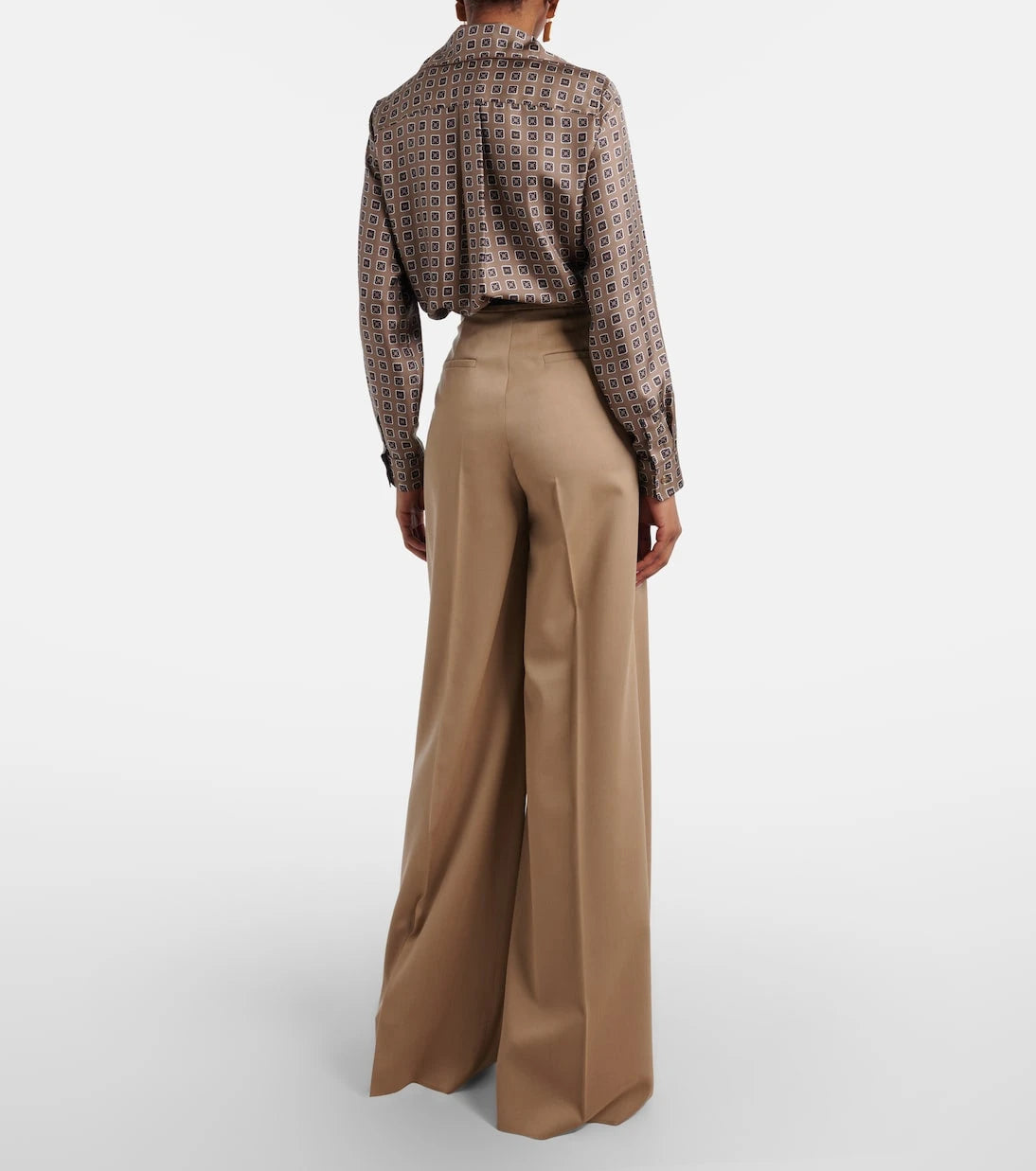 Max Mara - بنطال Quorum بقصة أرجل واسعة من صوف الفيرجن