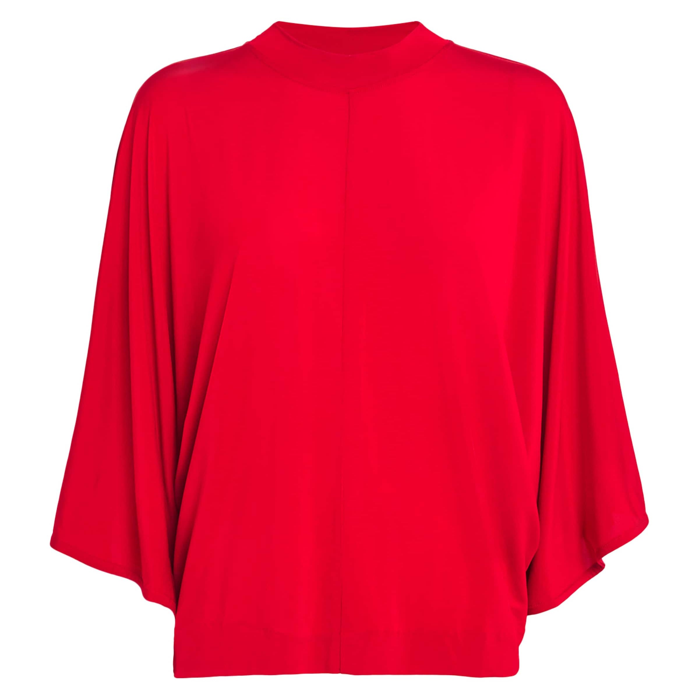 House Of Dagmar Red Cape-Sleeve Blouse