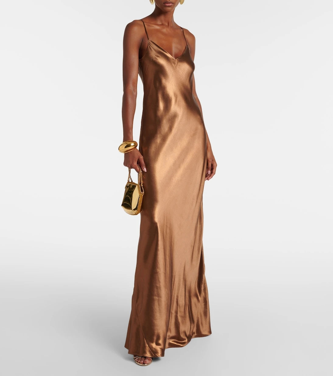 Galvan - Provence satin maxi dress