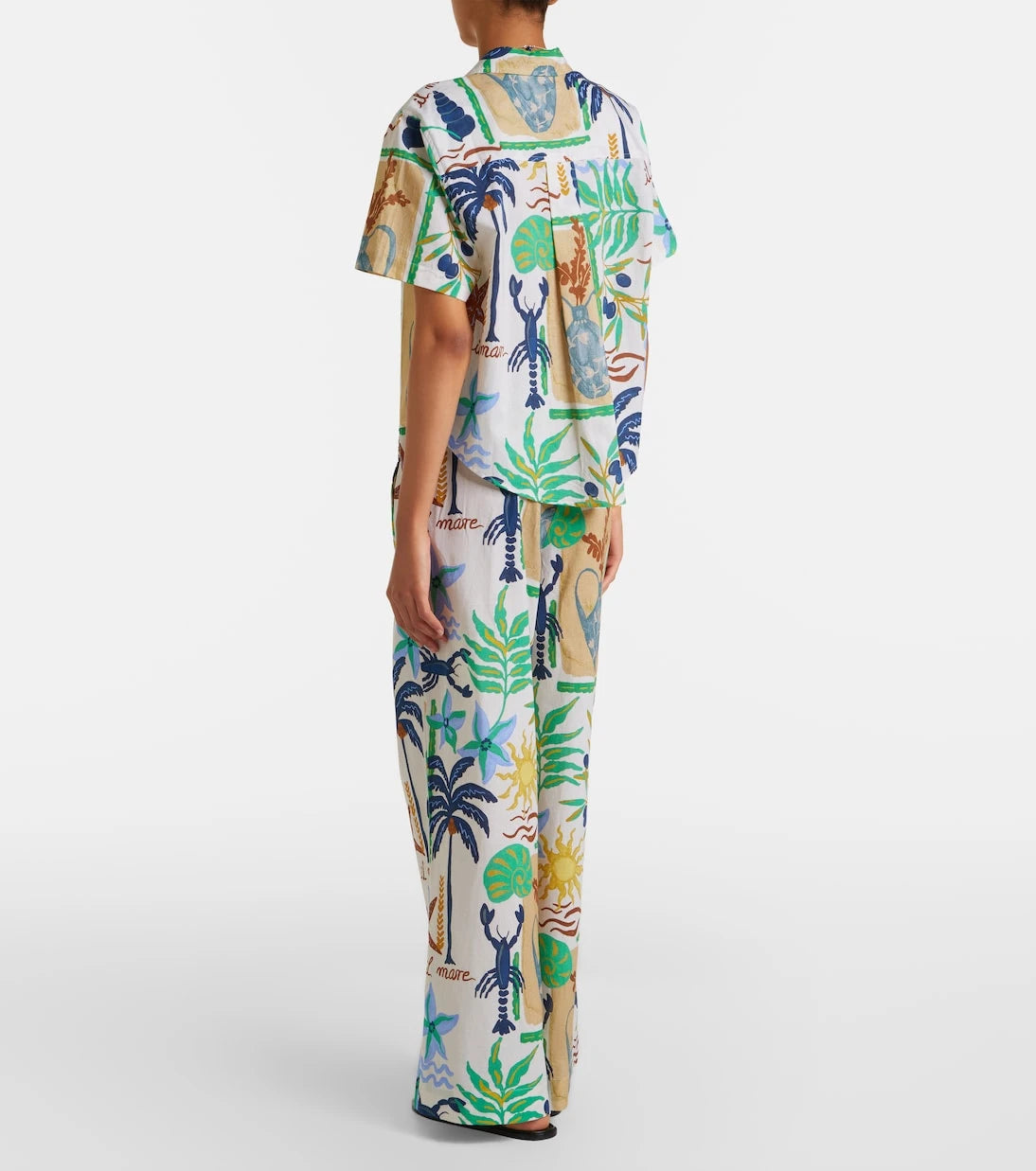 Velvet - Trixie printed cotton wide-leg pants