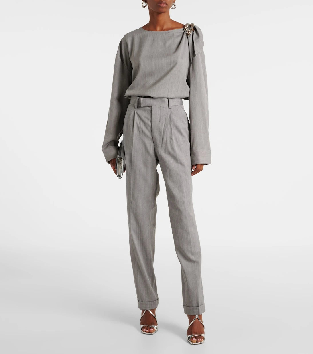 Jacques Wei - Embellished wool blouse