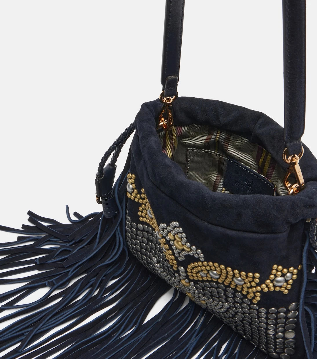 Etro - Kalispera Small studded suede shoulder bag