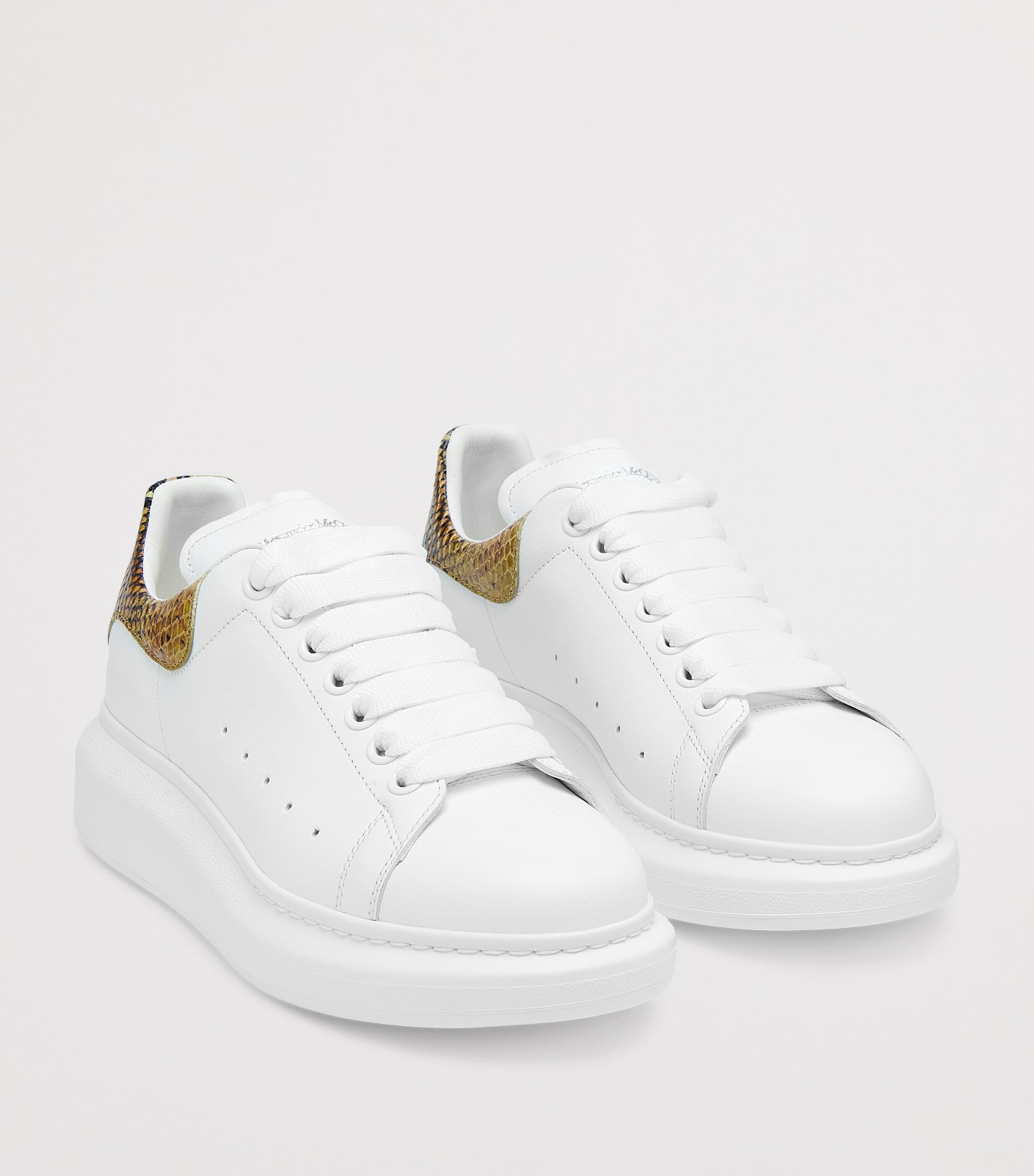 McQueen Ivory Leather Oversized Sneakers