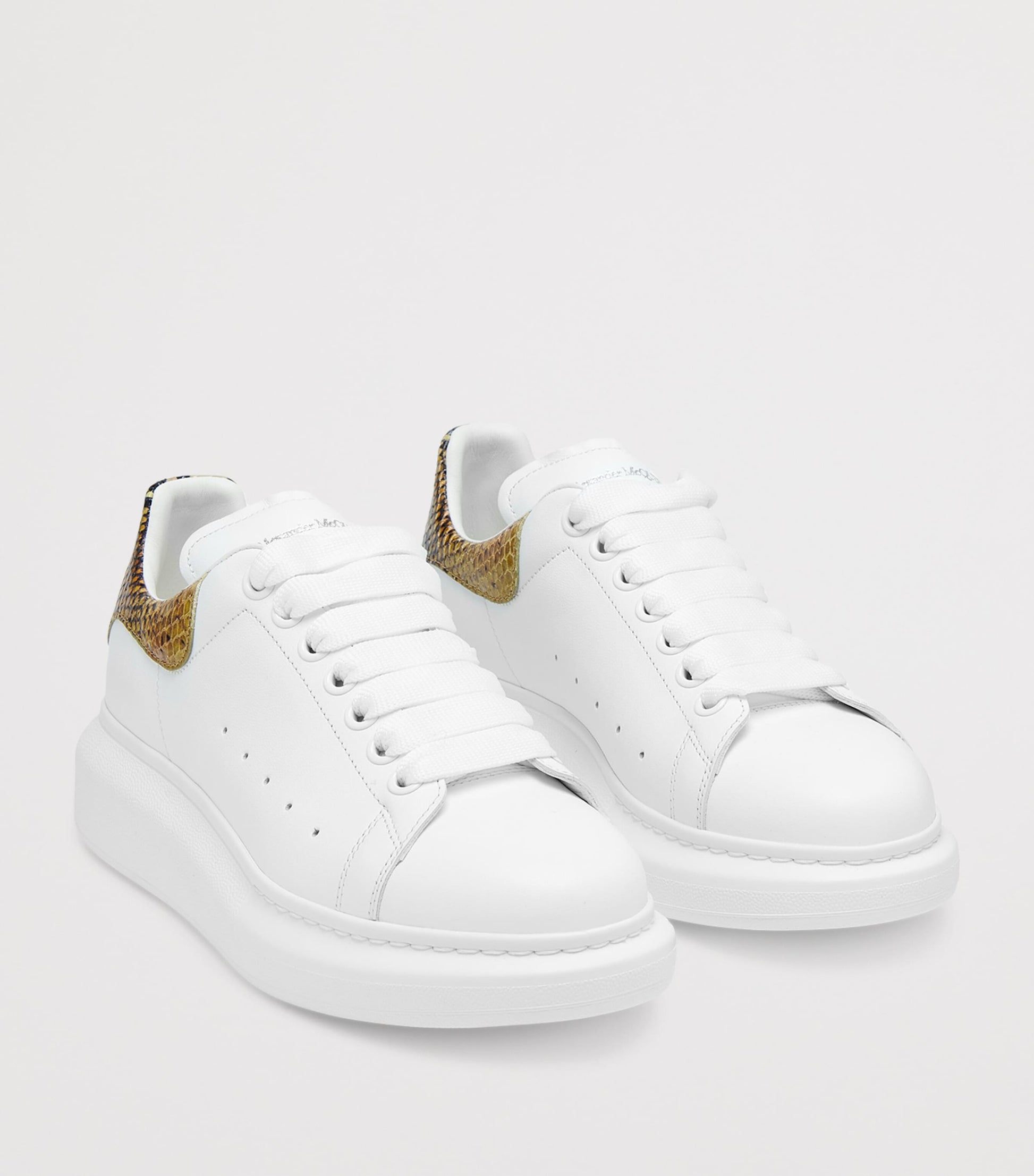 McQueen Ivory Leather Oversized Sneakers