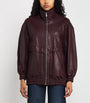 NOUR HAMMOUR Purple Beck Leather Bomber Jacket