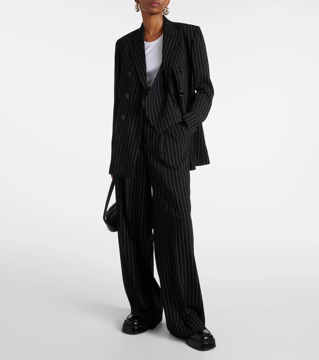 Ami Paris - High-rise wool wide-leg pants