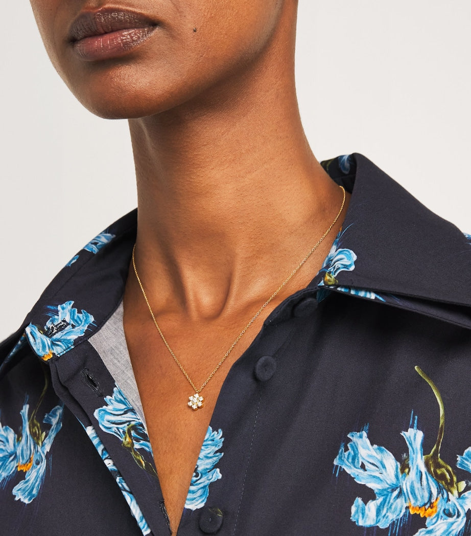 Yellow Gold and Diamond Fleur Necklace