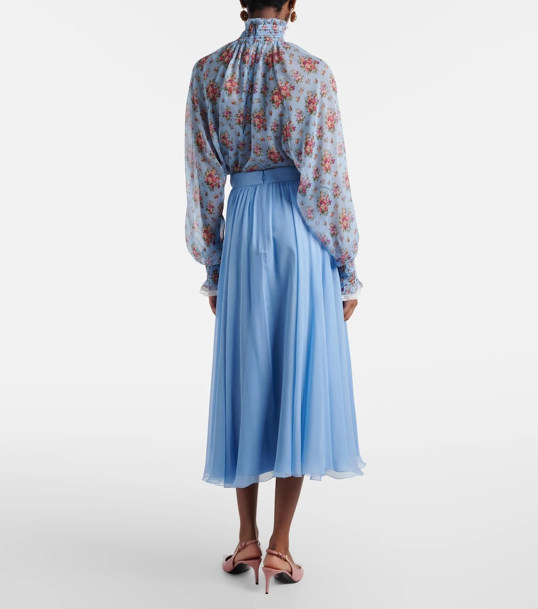 Dolce&Gabbana - Silk chiffon midi skirt