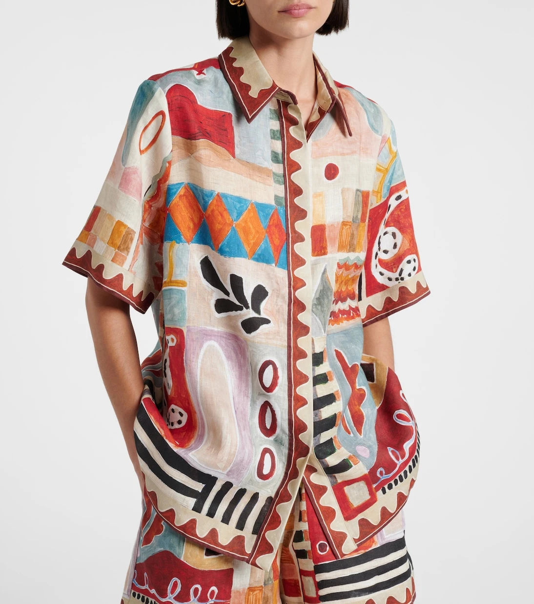 Alémais - x LRNCE Michelle printed linen shirt