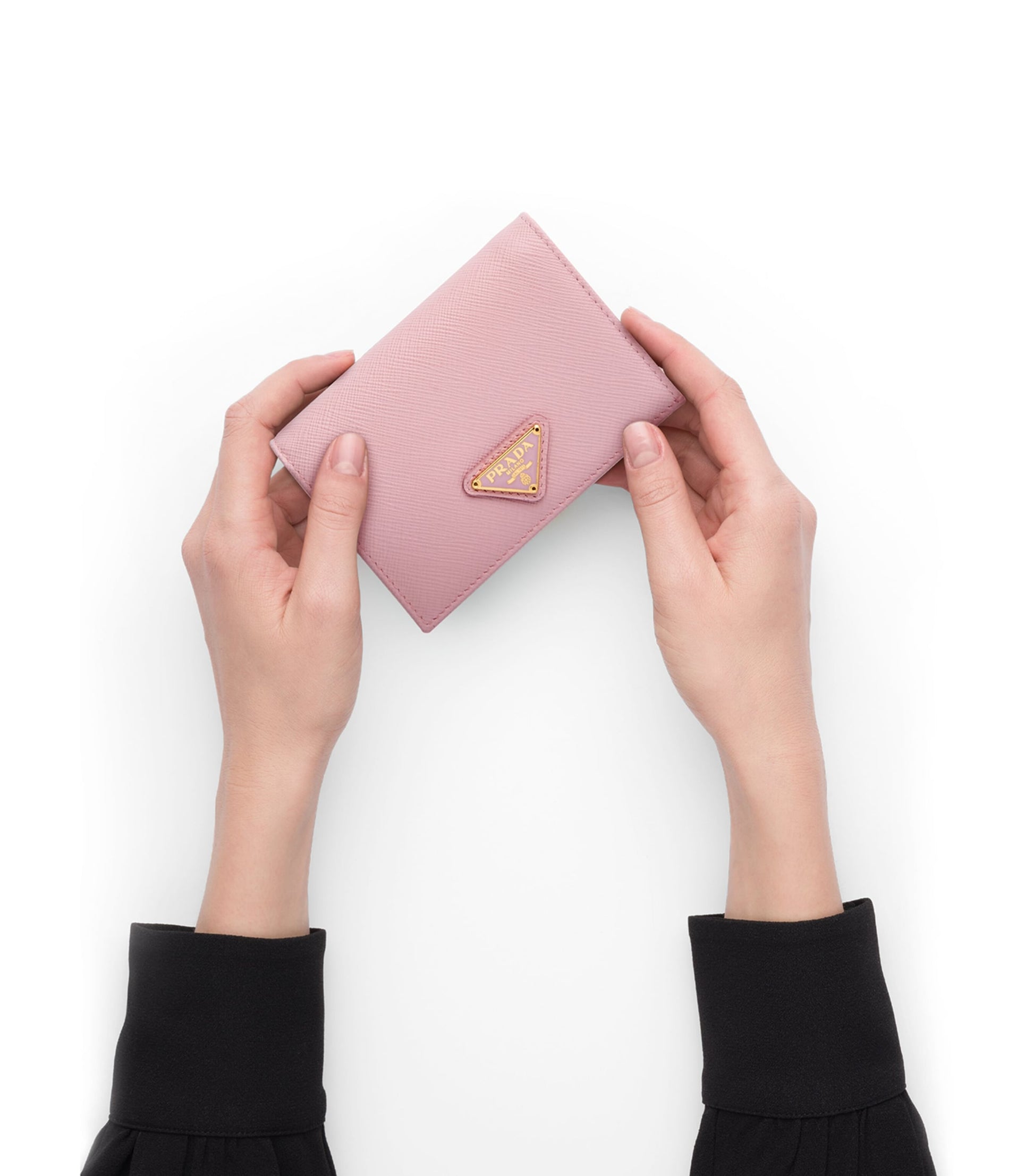 Pink Small Saffiano Leather Wallet