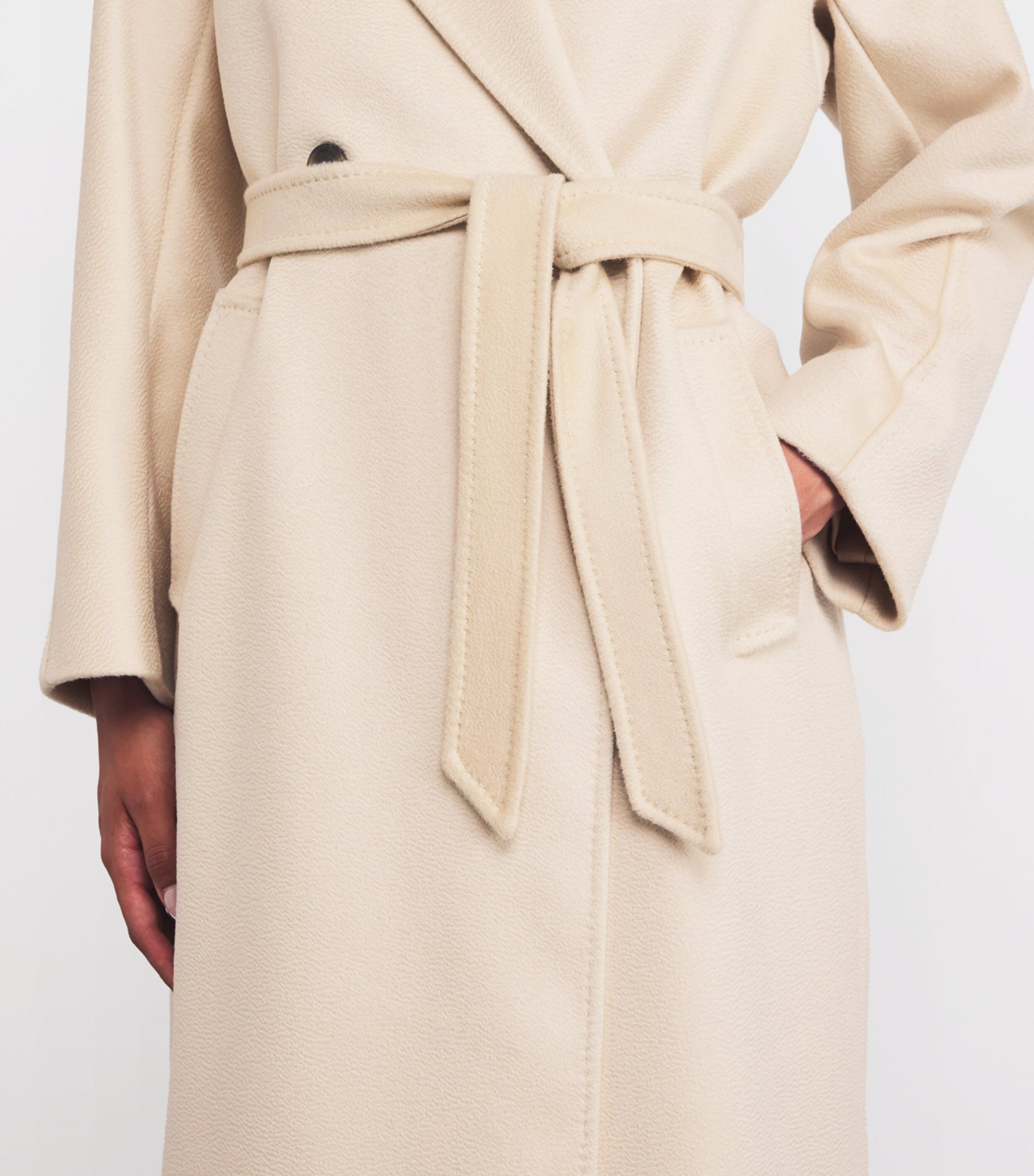 Weekend Max Mara White Virgin Wool Belted Coat