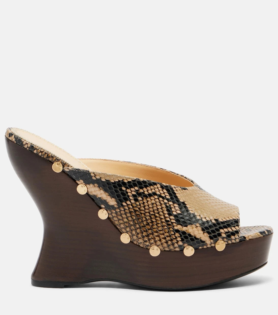 Magda Butrym - Snake-effect leather wedge mules