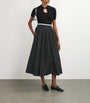 Maje Black Pleated Midi Skirt