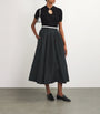 Black Pleated Midi Skirt