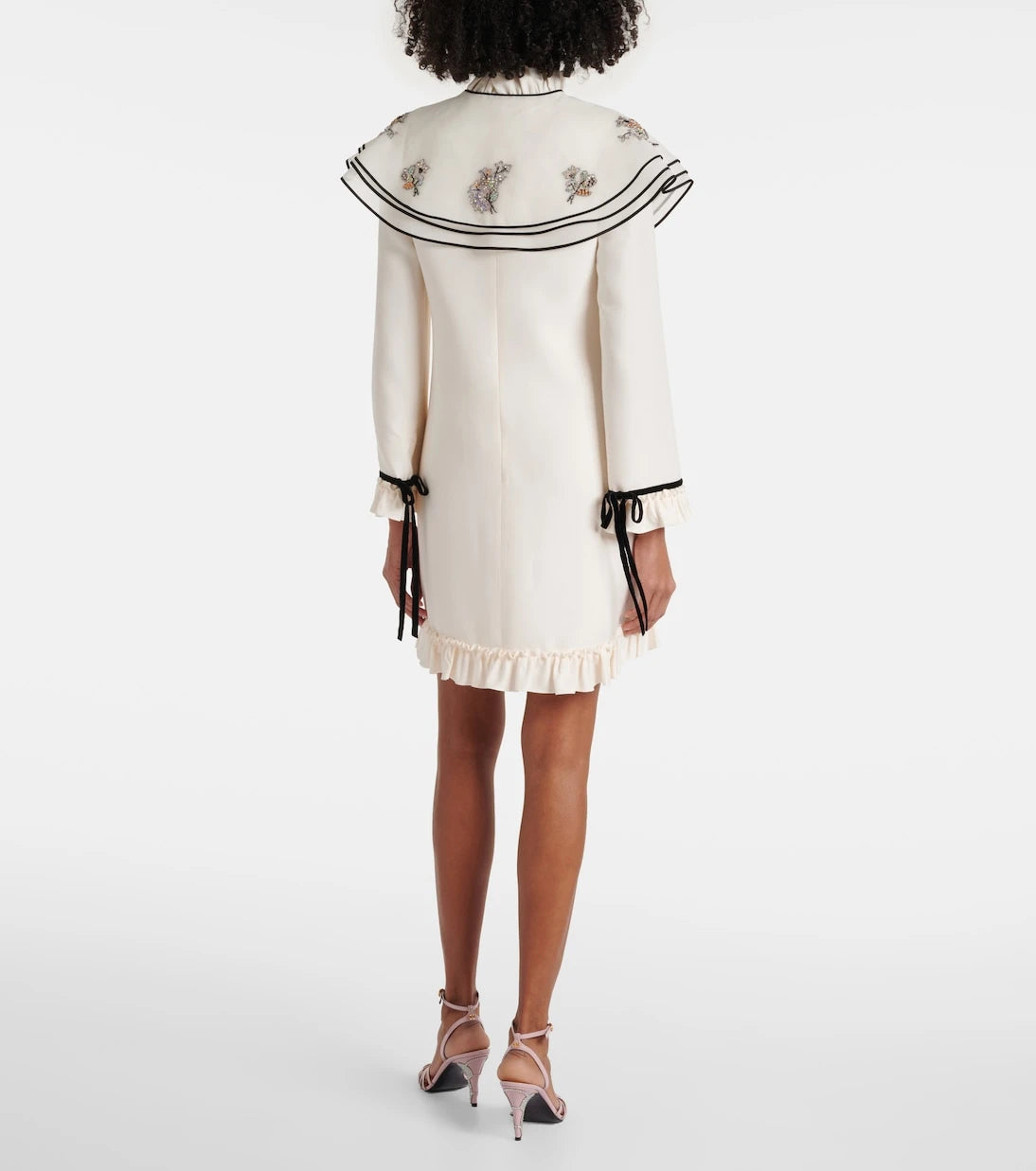 Valentino - Crepe Couture embroidered minidress