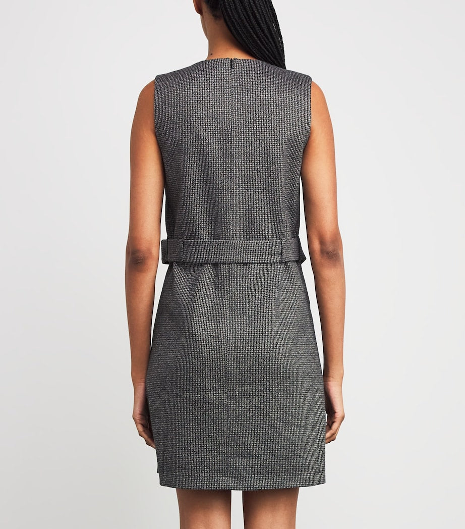 Houndstooth Tailored Mini Dress DARK GREY