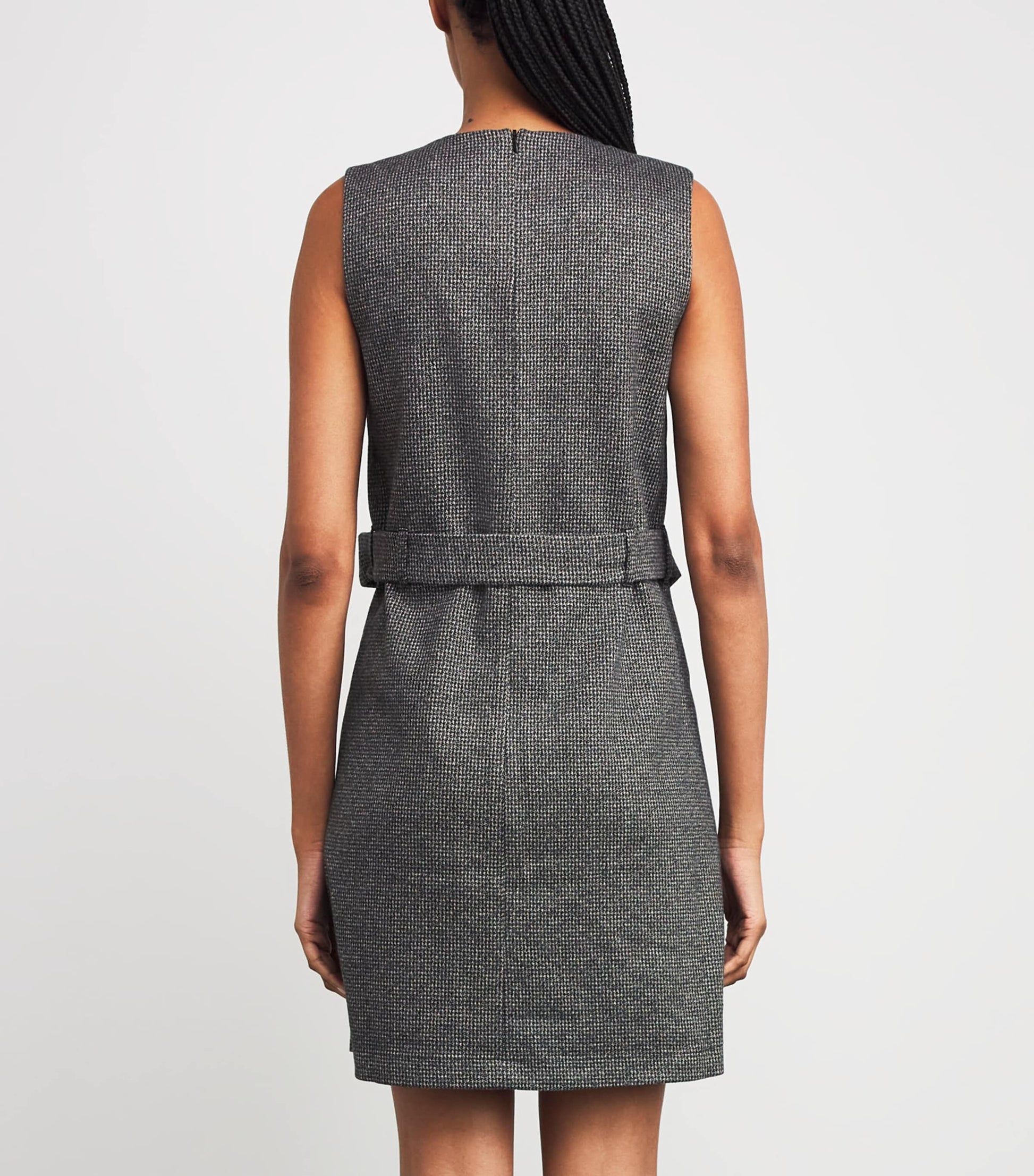 Houndstooth Tailored Mini Dress DARK GREY