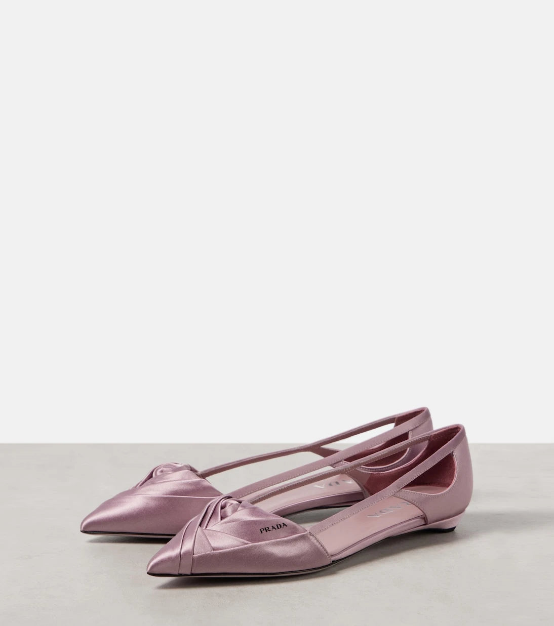 Prada - Cutout satin ballet flats