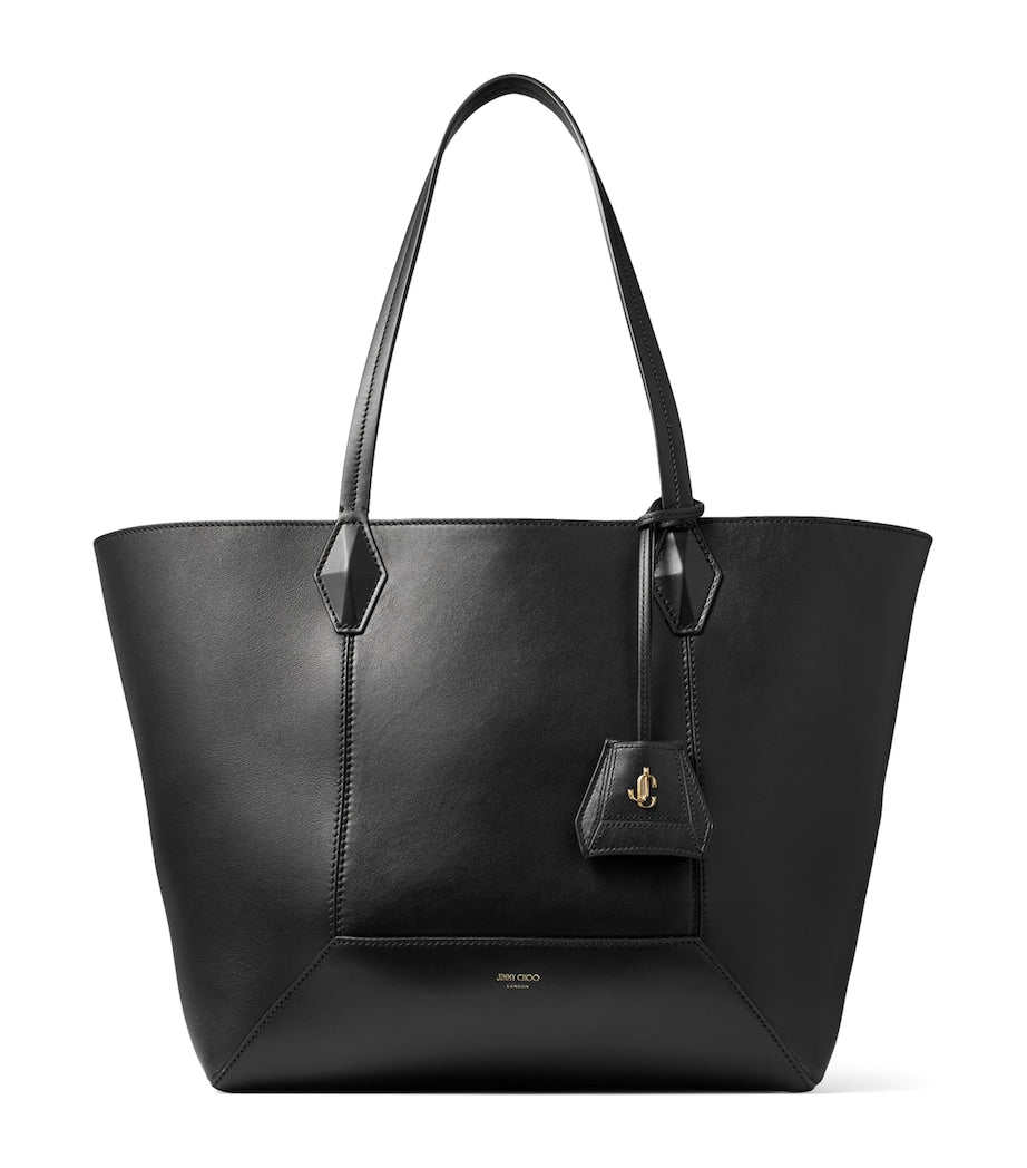 Jimmy Choo Black Diamond Medium Leather Tote Bag