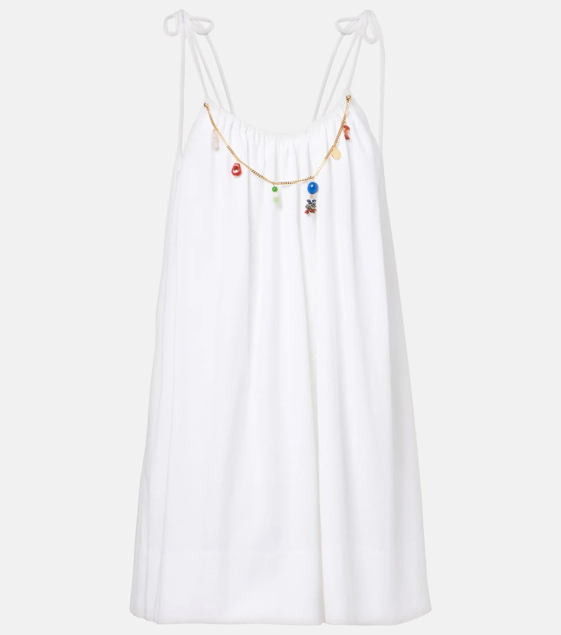 Stella McCartney - İşlemeli pamuk krep mini elbise