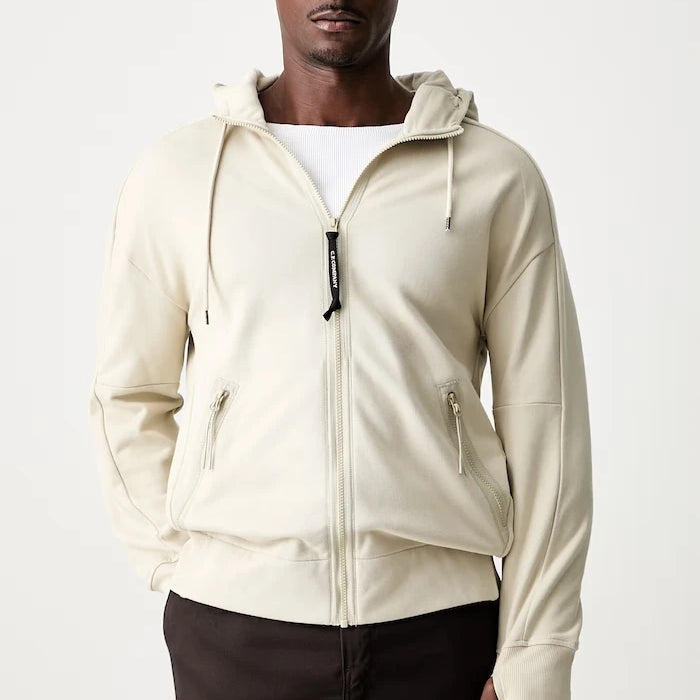 C.P. Company erkek pamuklu fermuarlı kapüşonlu sweatshirt