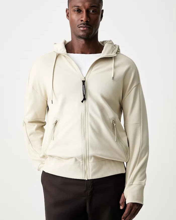 C.P. Company erkek pamuklu fermuarlı kapüşonlu sweatshirt