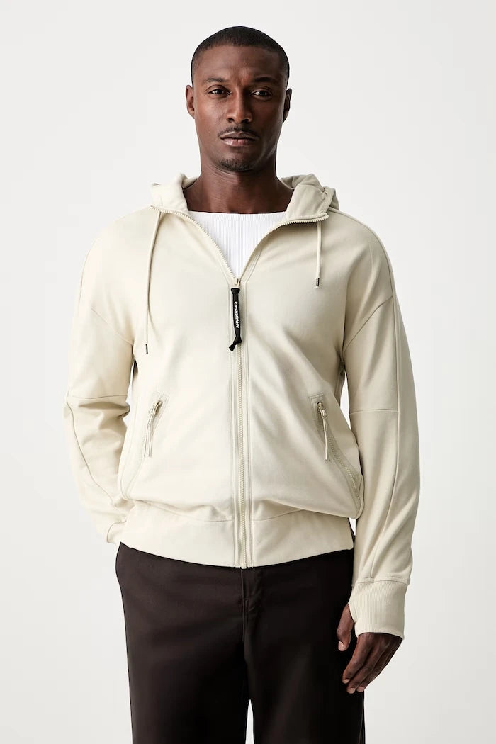 C.P. Company erkek pamuklu fermuarlı kapüşonlu sweatshirt