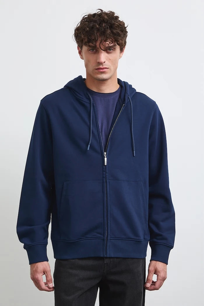 Medicine fermuarlı ve kapüşonlu erkek pamuklu sweatshirt