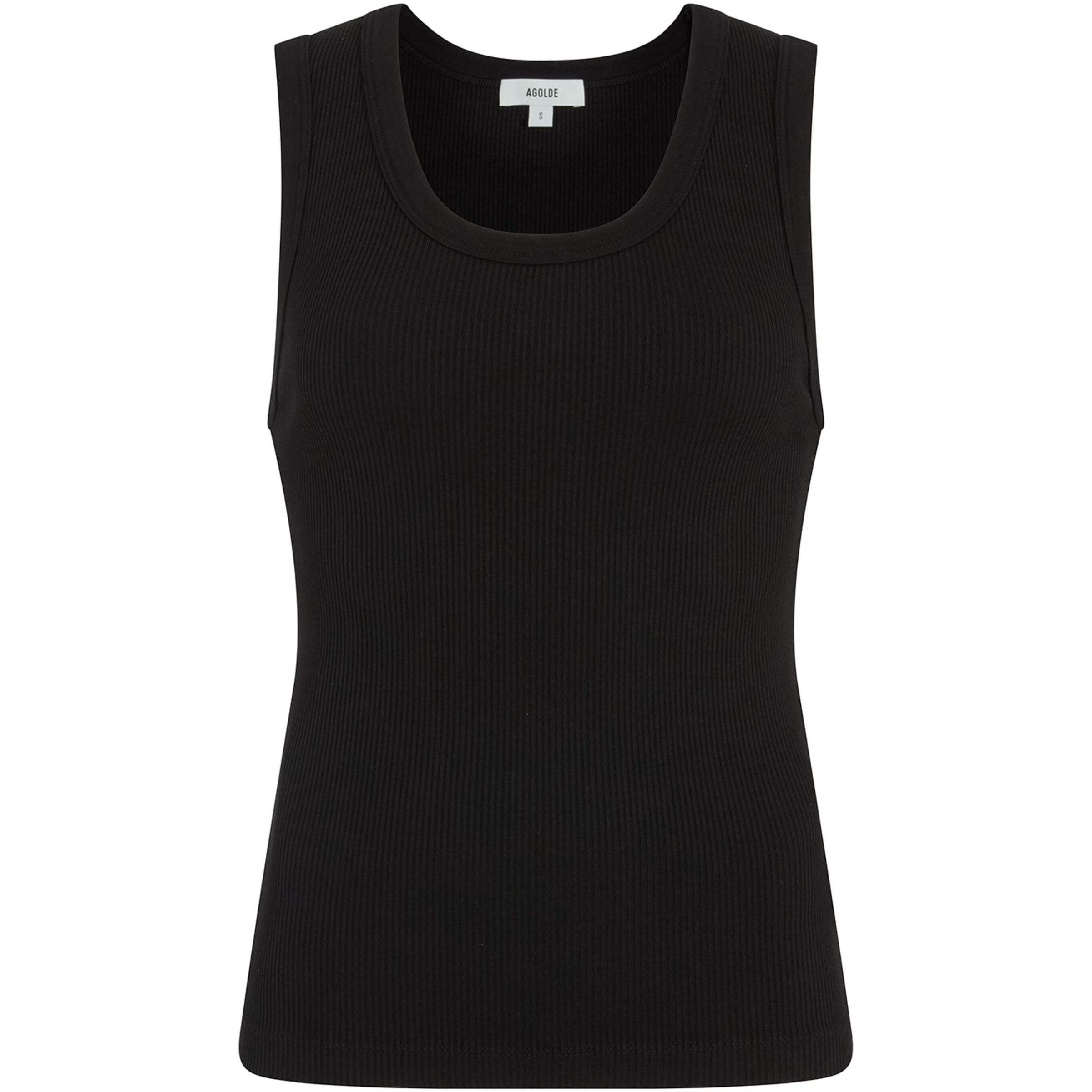 AGOLDE Black Ribbed Poppy Tank Top