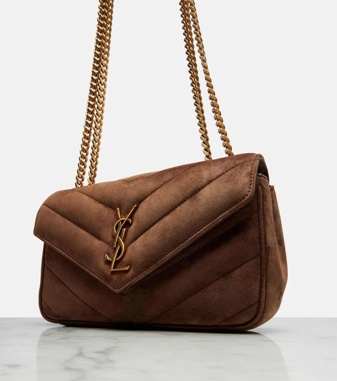 Saint Laurent - Loulou Small matelassé suede shoulder bag