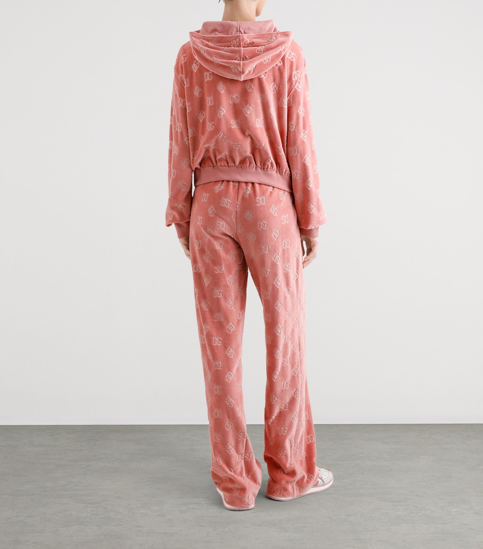 Dolce & Gabbana Multi Velvet Logo Zip-Up Hoodie