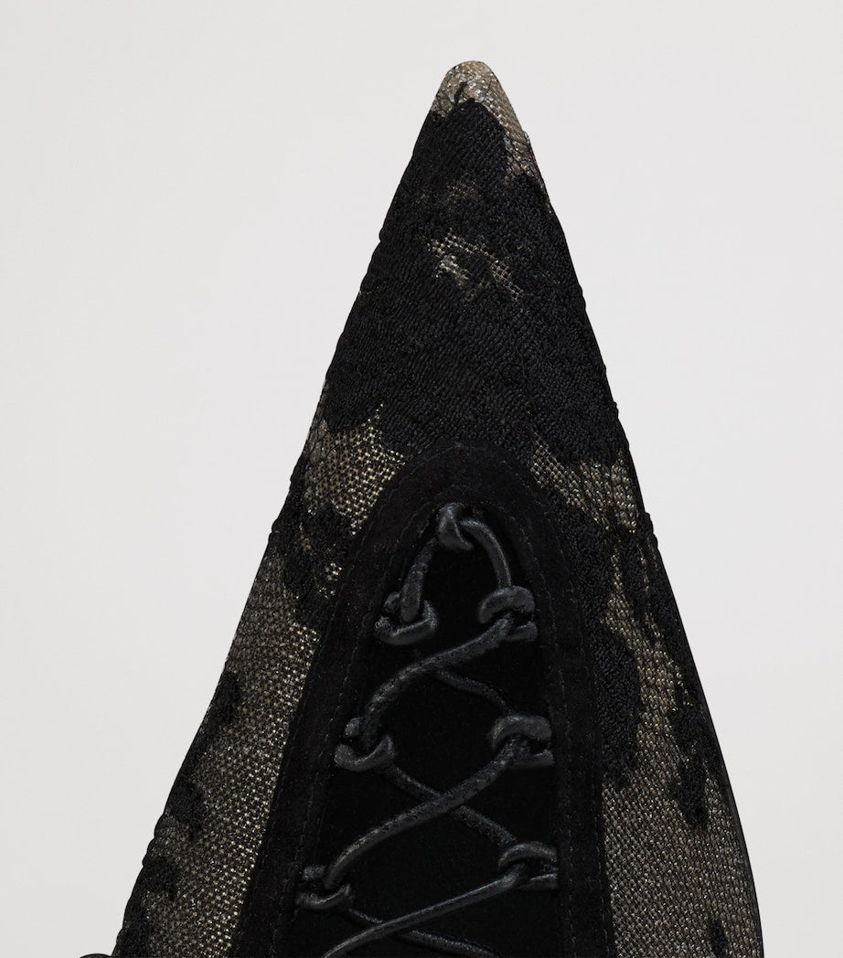 Christian Louboutin Red KM Lace-Up Pumps 100