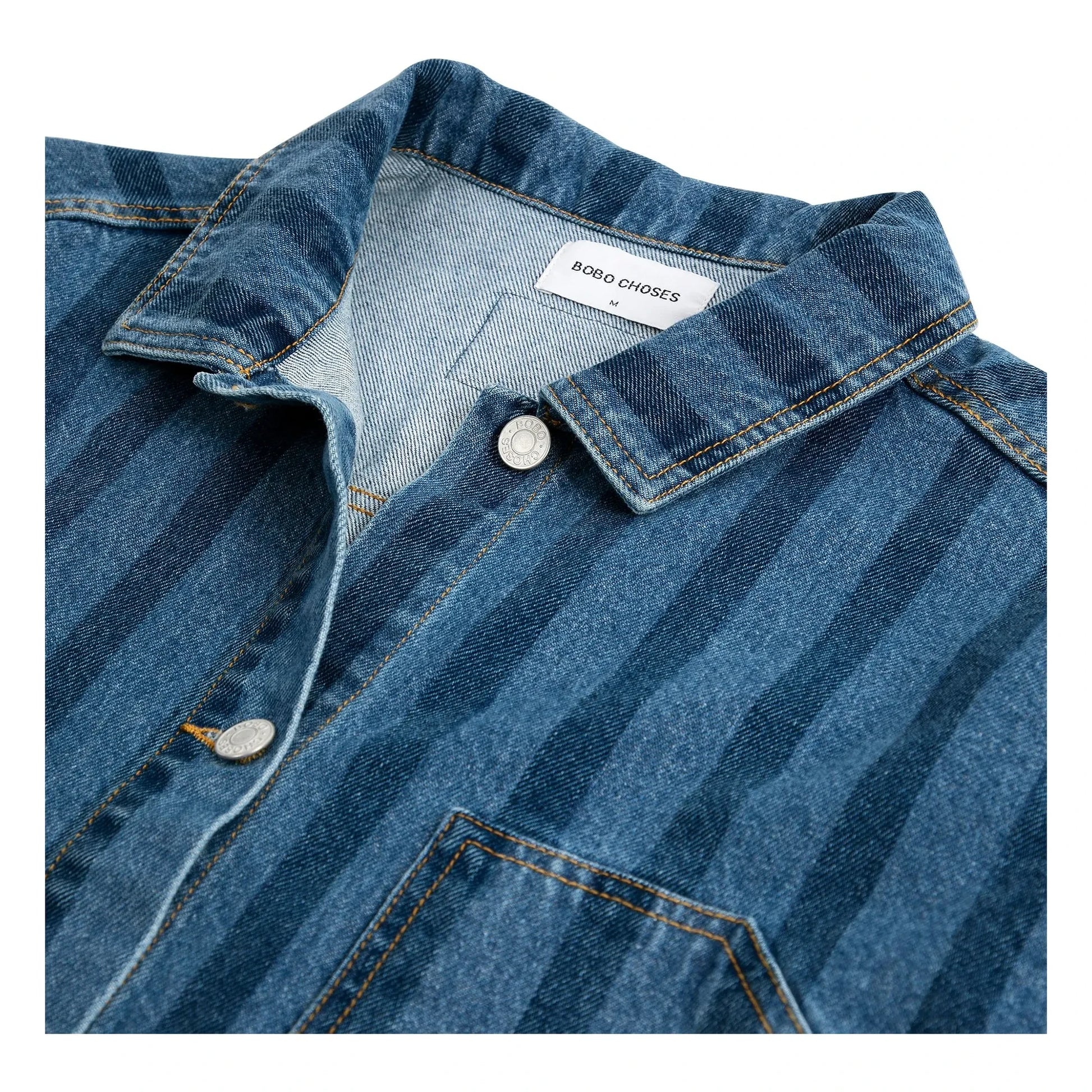 Bobo Choses - Denim Stripes Organic Cotton Jacket | Blue