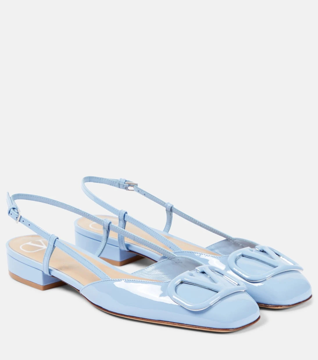 Valentino Garavani - VLogo Signature leather slingback flats