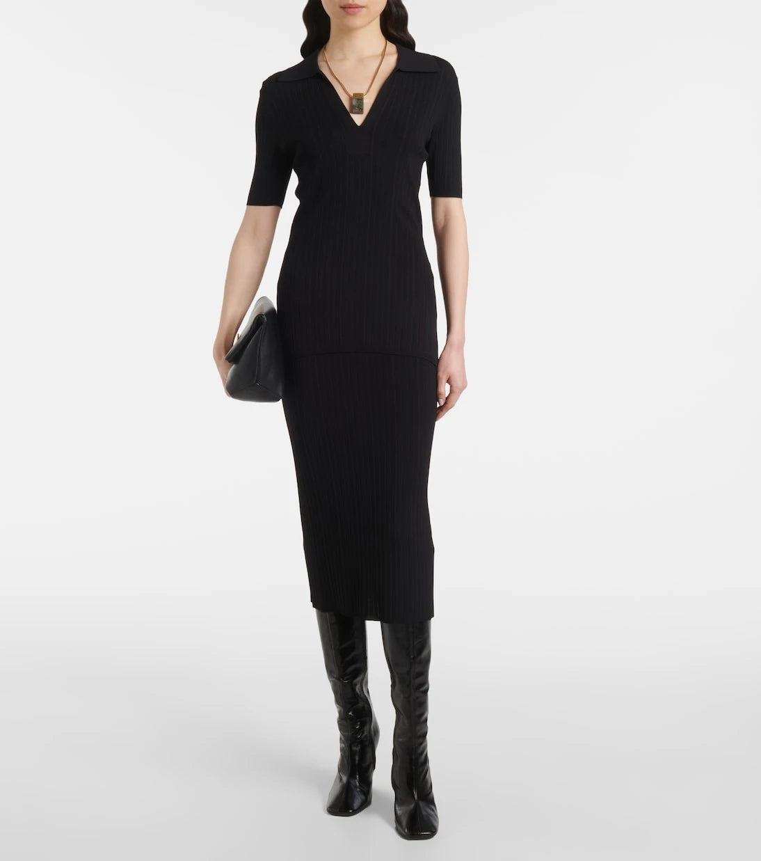 Joseph - Ribbed-knit midi skirt